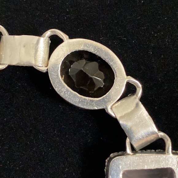 *SOLD*STERLING SILVER BOLD MULTI GEMSTONE LINK BRACELET - Picture 9 of 10